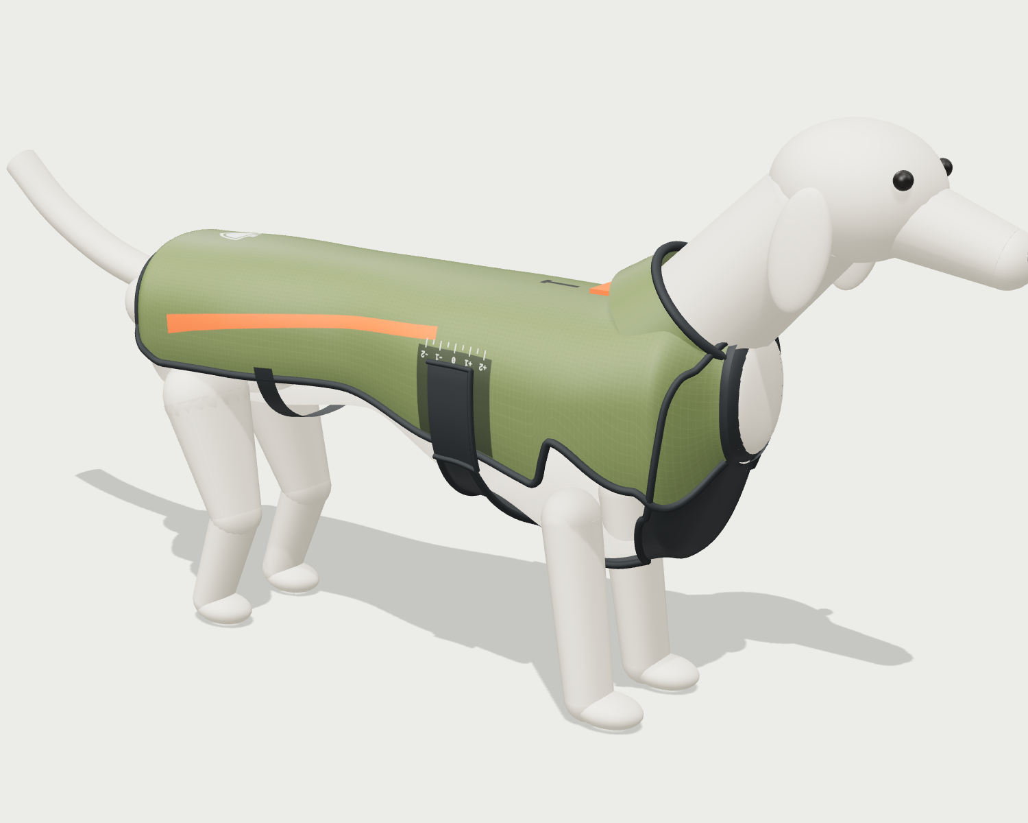 3D concept render of The Squall in Oilskin on a Dachshund form